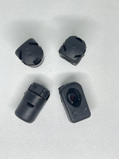 SpringFixUk pair of black M8 gas strut end fittings with 10mm ball sockets and brass inserts.