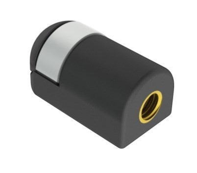 SpringFixUk M8 gas strut end fitting, black plastic with 10mm ball socket and brass insert.