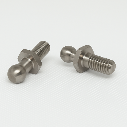 SpringFixUk 2x M8 stainless steel gas strut ball stud bolts with 10mm ball, ideal for automotive and marine applications.