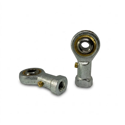 SpringFixUk pair of zinc plated steel M6 female rod end bearings with 6mm bore and RH thread.