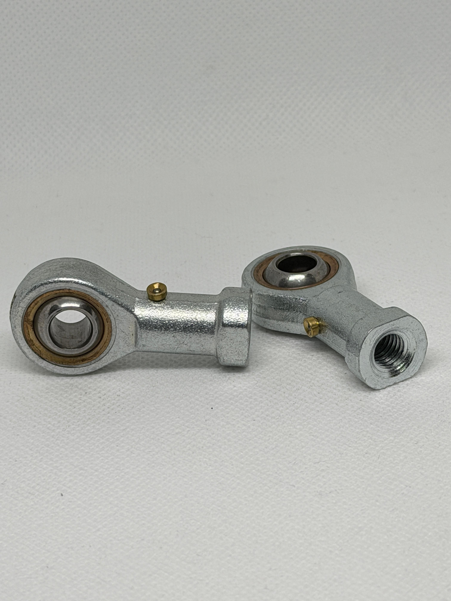 SpringFixUK pair of PHS8 M8 female rod end bearings with 8mm bore and right-hand thread, made of steel.