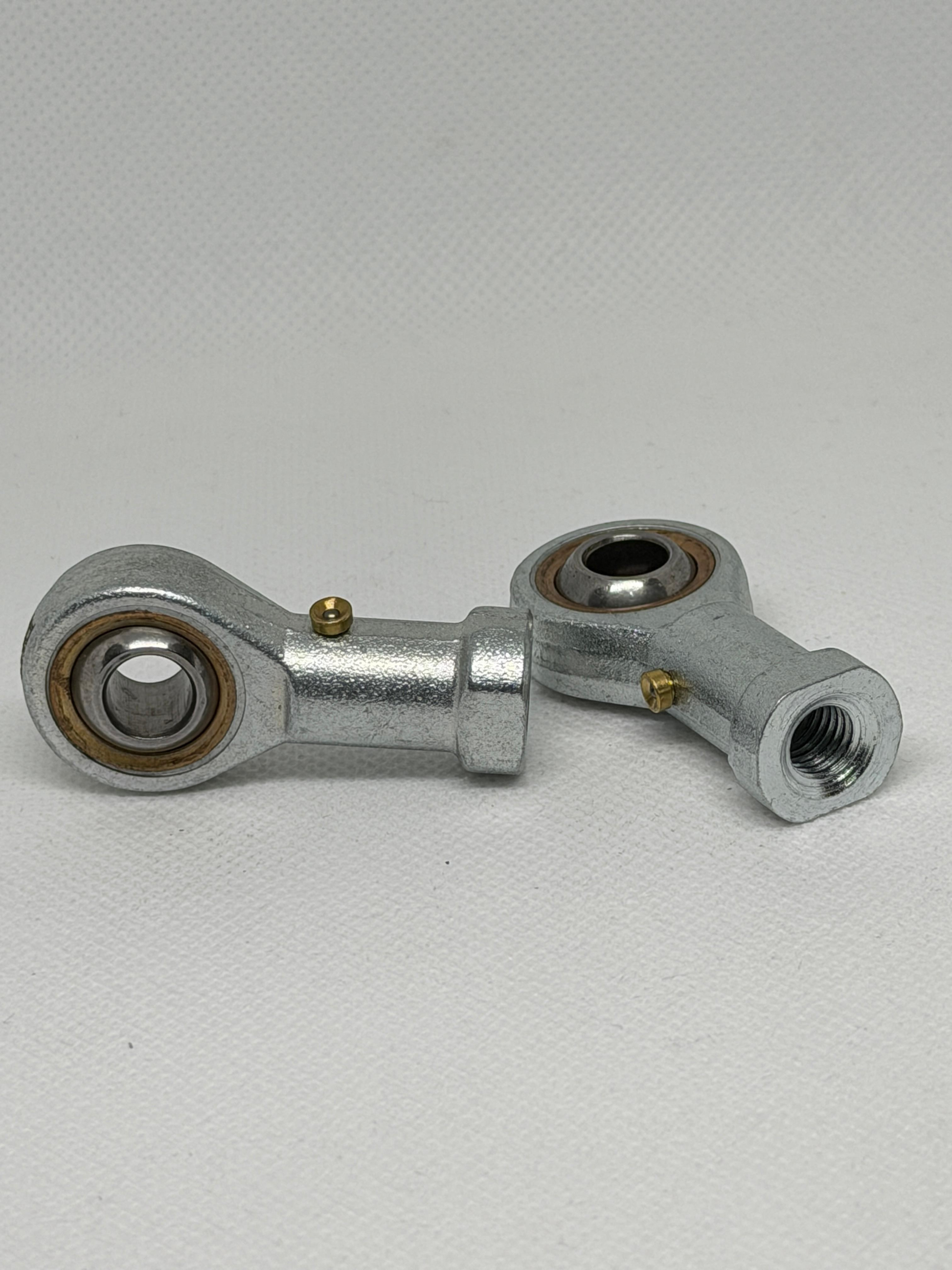 SpringFixUK pair of PHS8 M8 female rod end bearings with 8mm bore and right-hand thread, made of steel.
