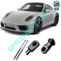 SpringFixUk 2x front bonnet gas struts for Porsche 911 996, 225mm, 560N, black steel with ball socket ends.