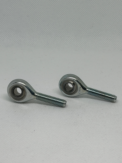 SpringFixUK pair of POS6 M6 male rod end bearings with 6mm bore and right-hand thread, made of zinc-plated steel.