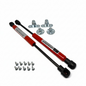 SpringFixUk 100N red soft close hydraulic gas struts for kitchen cabinets, includes mounting brackets and screws.
