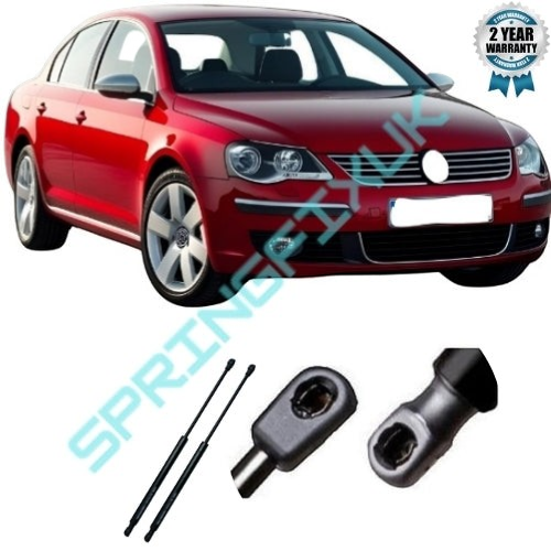 SpringFixUk 2x tailgate gas struts for VW Passat VI Jetta, 390N, 375mm, black steel, direct fit replacement.