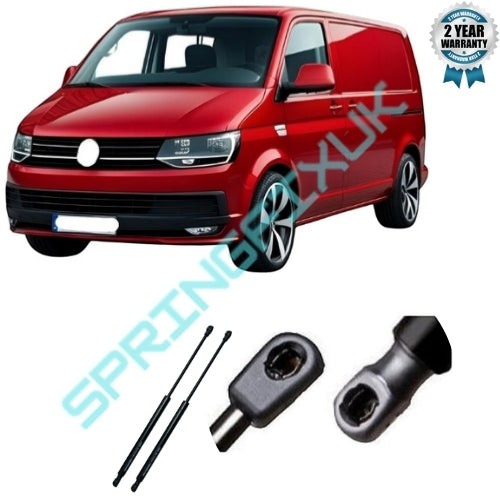SpringFixUk 2x black steel gas struts for VW Transporter T5 (2003-2015) front hood, 360N force.