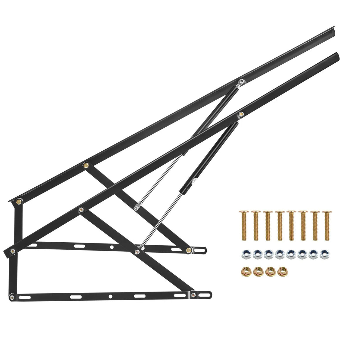Heavy duty ottoman bed lift mechanism set 1500mm – left and right frames, 2 gas struts and M8 fixings