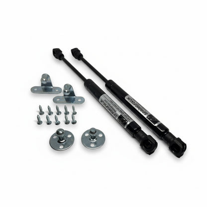 2x 60N Short Gas Struts with Brackets – Toolbox Hatch Lid Lift Supports UK