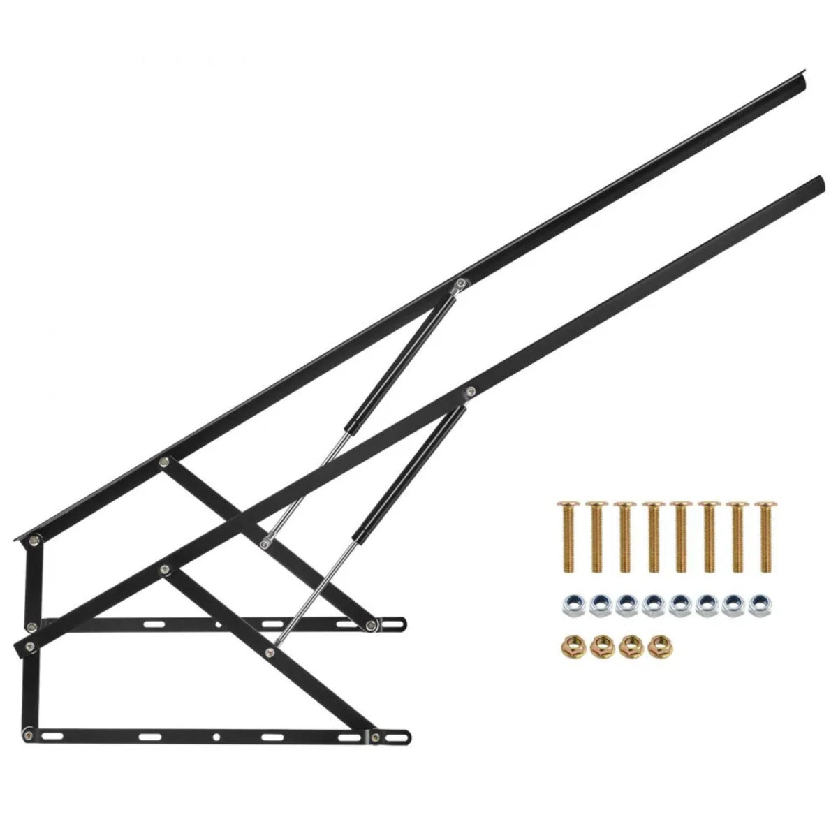 Heavy duty ottoman bed lift mechanism set 1200mm – left and right frames, 2 gas struts and M8 fixings
